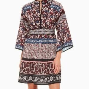 Kate Spade Patchwork Roseta Dress in Deep Russet